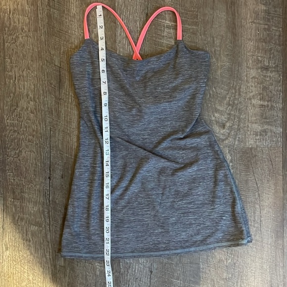 LULULEMON Dancing Warrior Tank Heathered Slate Gray and Grapefruit size 4 - Picture 14 of 15